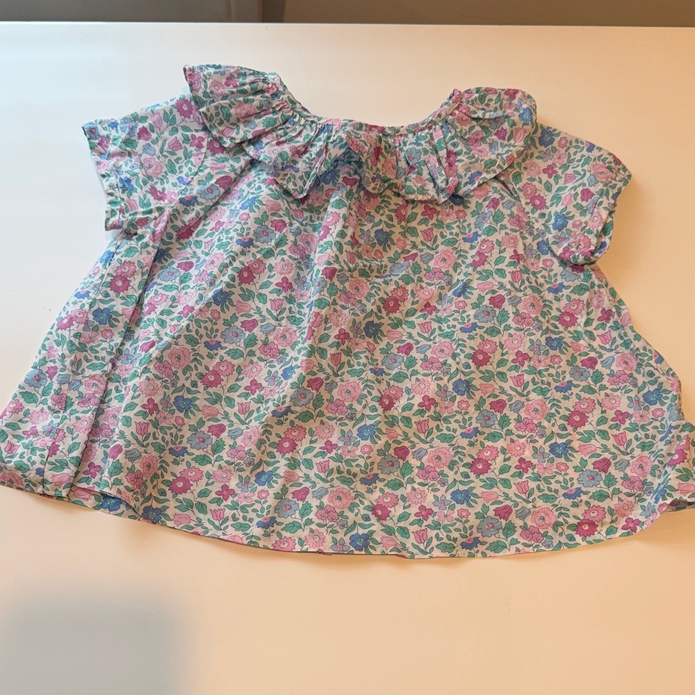Jacadi purple and Blue Floral Blouse